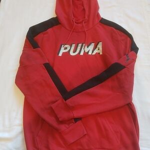Puma Red and Black Hooded Sweater with Logo